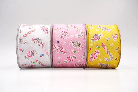 Colorful Candy & Lollipop Christmas Wired Ribbon - Colorful Candy & Lollipop Christmas Wired Ribbon